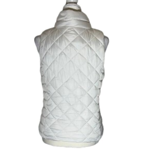 Women's SO White Zipper Sleeveless Vest Quilted Jacket Size Medium - Picture 4 of 8